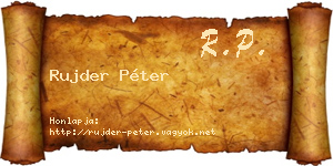 Rujder Péter névjegykártya