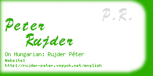 peter rujder business card