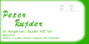 peter rujder business card